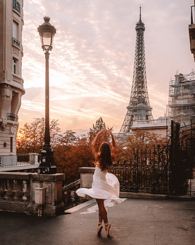 Avenue de Camoens in Autumn, Eiffel Tower view, by Dancing The Earth
