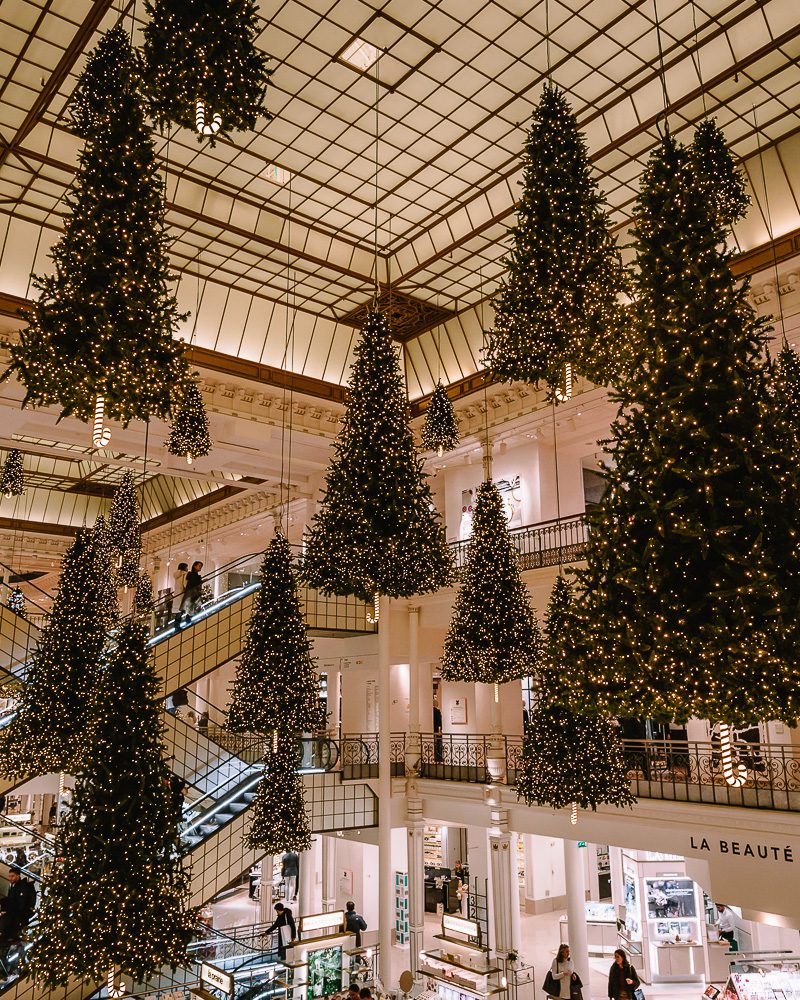 Christmas trees at Le Bon March&eacute; in 2018, Dancing the Earth