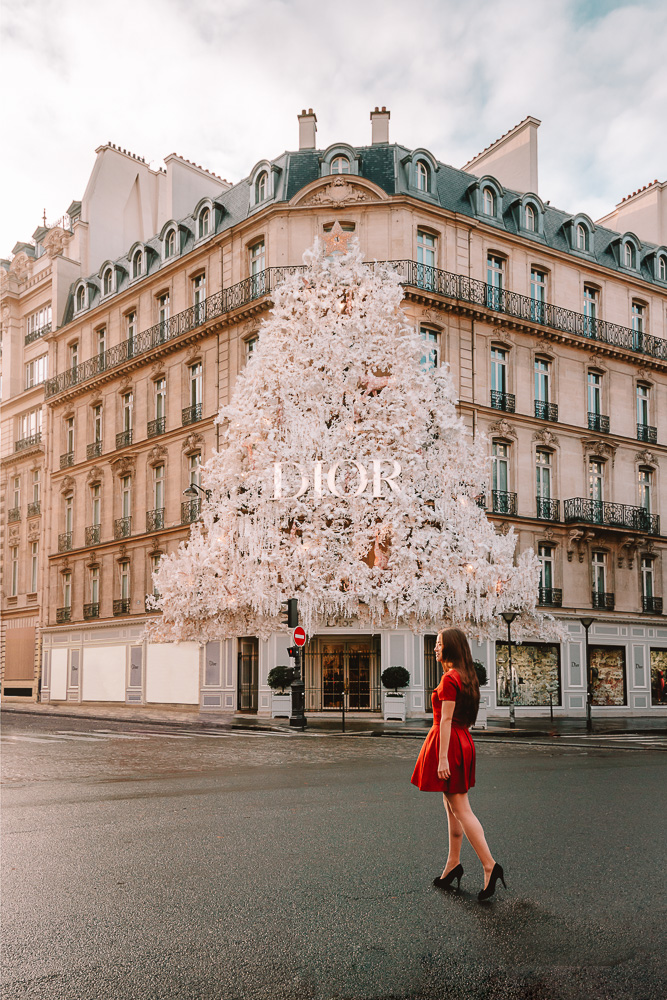 22 Dior Christmas Lights Are Displayed At Avenue Montaigne In