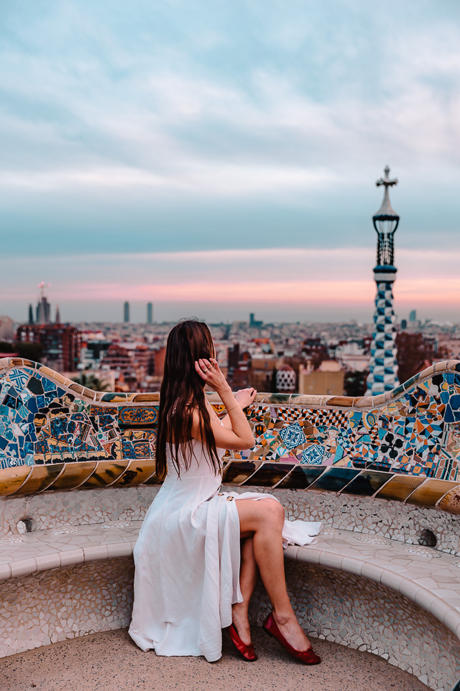 Sunset over Barcelona from Parc Guell, Dancing the Earth