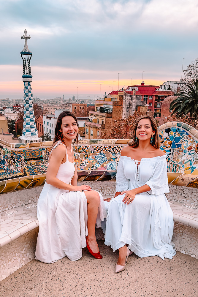 Twinning at Parc Guell with @dwanderess, Dancing The Earth