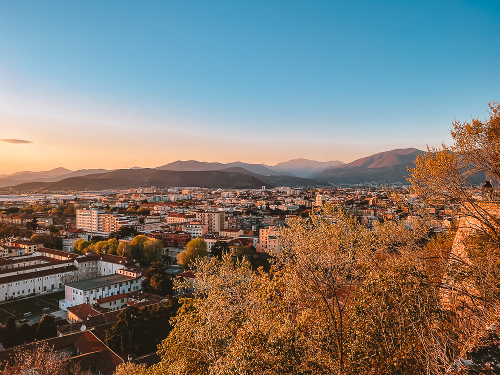 Sunset over the mountains from Castle of Brescia, Dancing the Earth