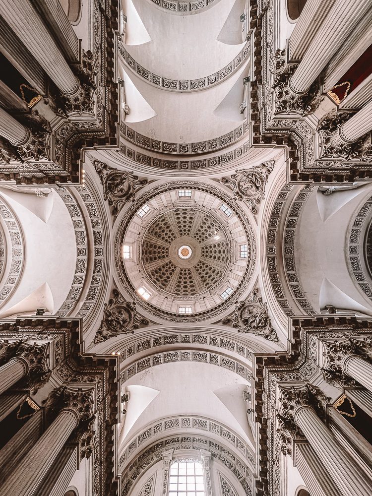 Ceiling details of Duomo Nuovo in Brescia, Dancing the Earth