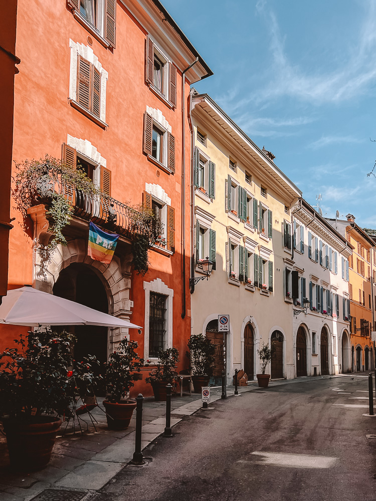 Colorful street of Brescia, Dancing the Earth