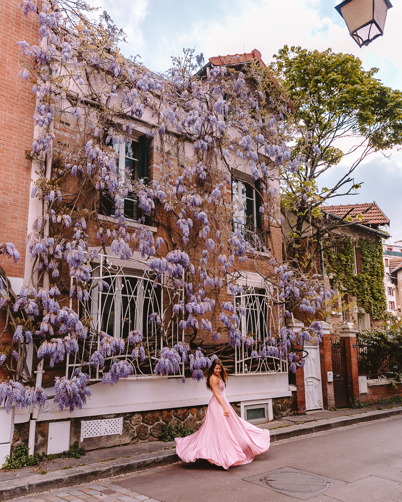 Paris in Bloom, wisteria at la Cité Florale, Dancing the Earth