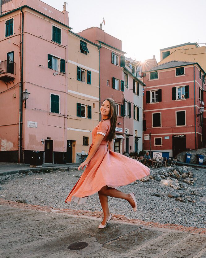 Sondeflor Wrap dress in vintage pink, by DancingTheEarth