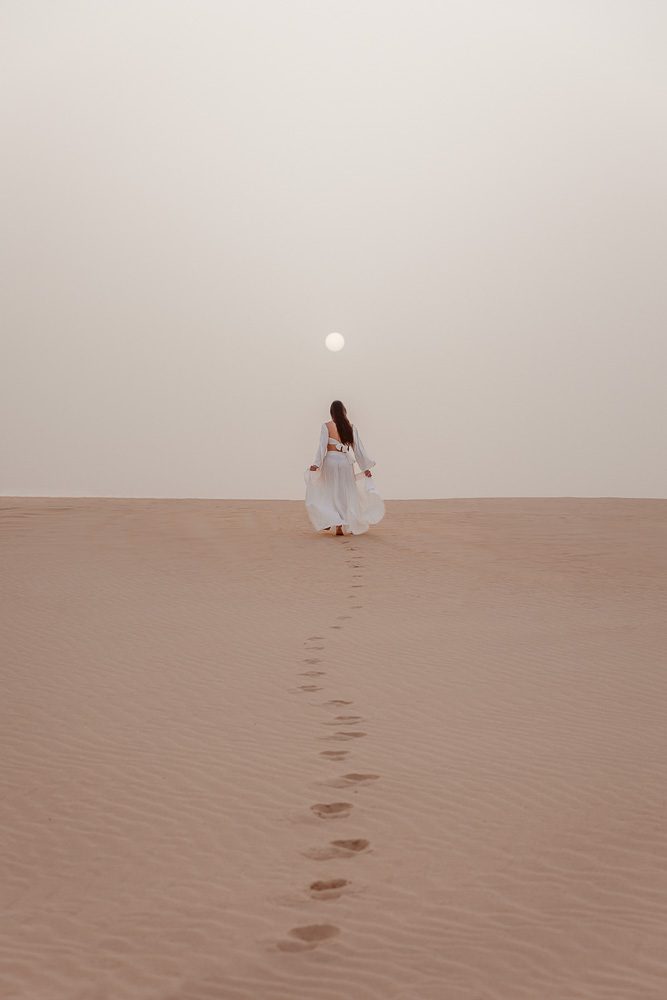 Fuerteventura, Dunas de Corralejo, sun filtered by the calima, by Dancing the Earth