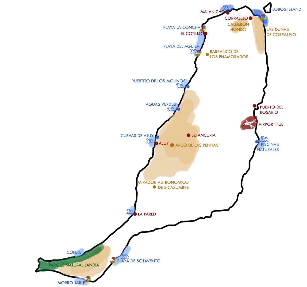 Fuerteventura map, by Dancing the Earth