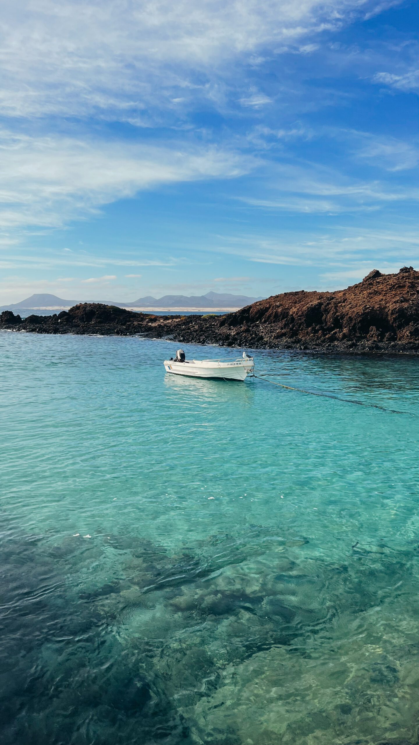 Lobos island crystal clear turquoise water, by Dancing the Earth