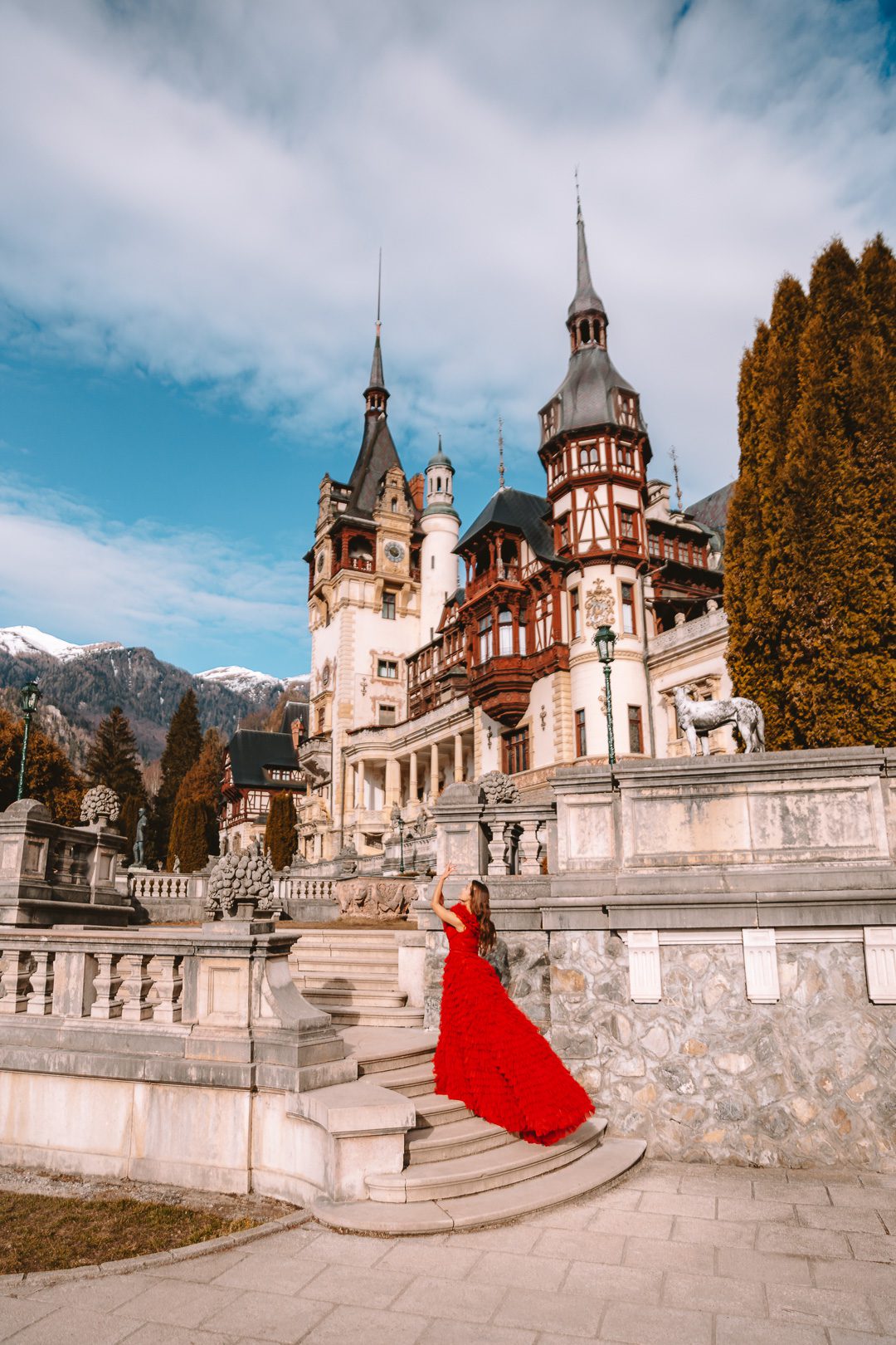 Andrea Leo red princess dress, Dancing The Earth
