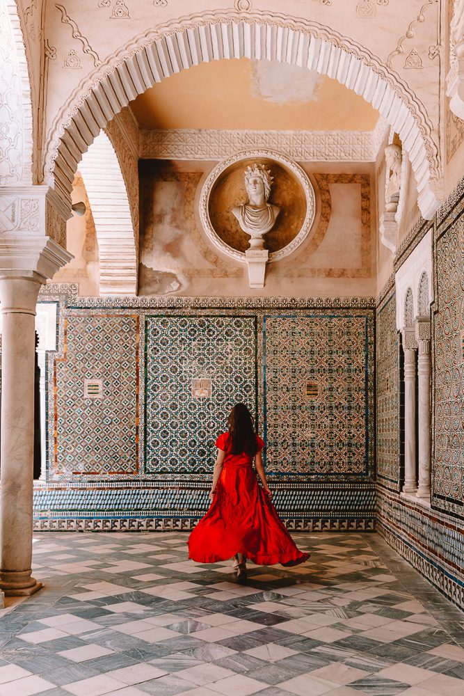 Seville weekend itinerary, Casa de Pilatos inside patio, by Dancing The Earth