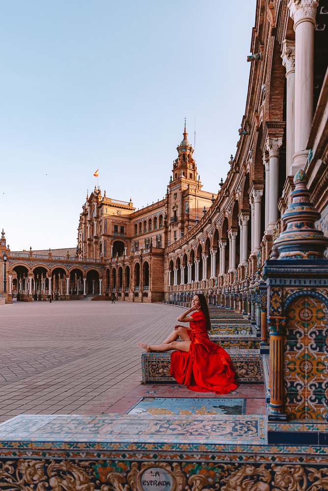 Seville weekend itinerary, Plaza de Sevilla alcoves, by Dancing The Earth