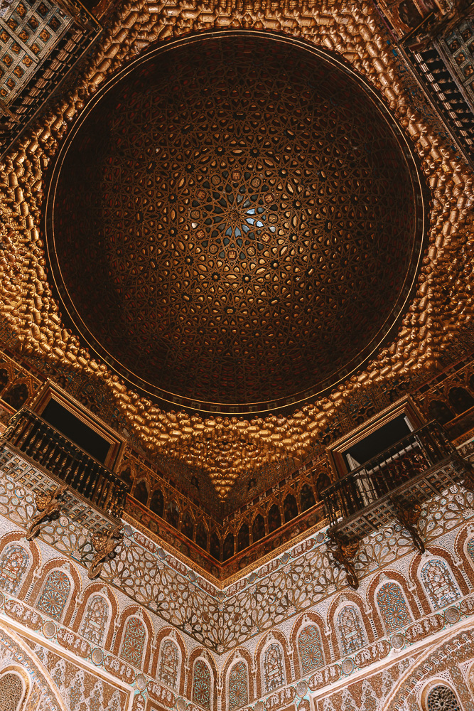 Seville weekend itinerary, Real Alcazar ceiling, by Dancing The Earth