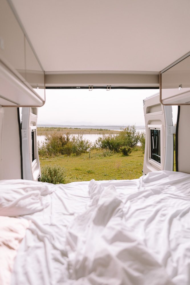 Andalusia, Bornos freecamp, view from bed, by Dancing the Earth