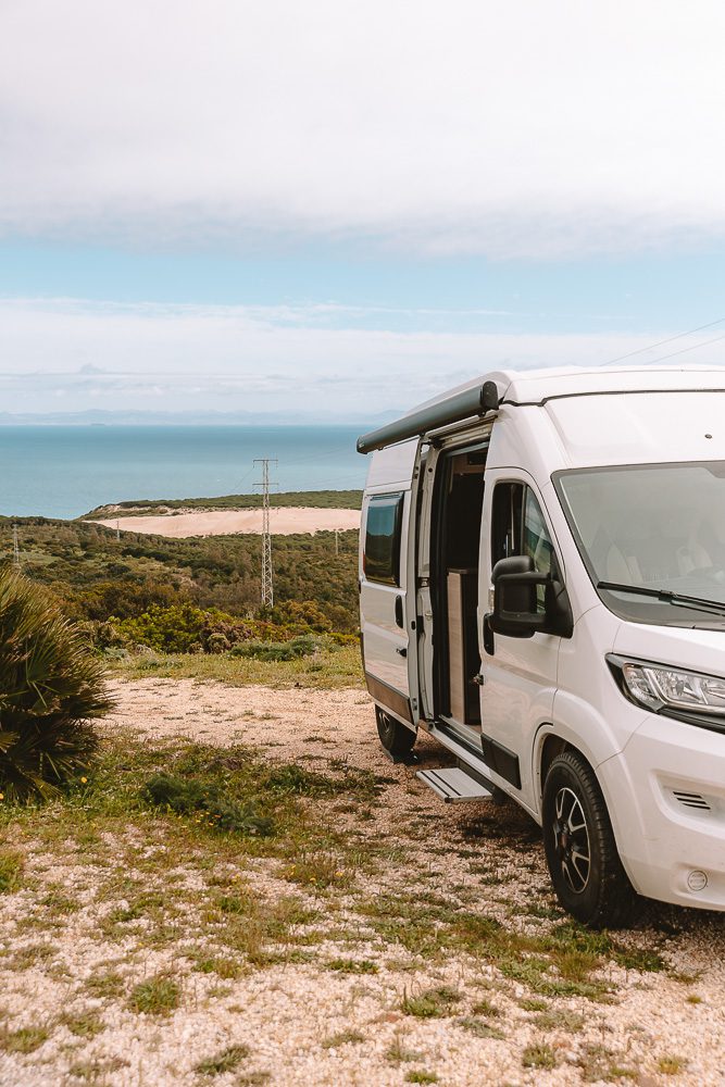 Andalusia road-trip itinerary, Dunas de Bolonia, van, by Dancing the Earth