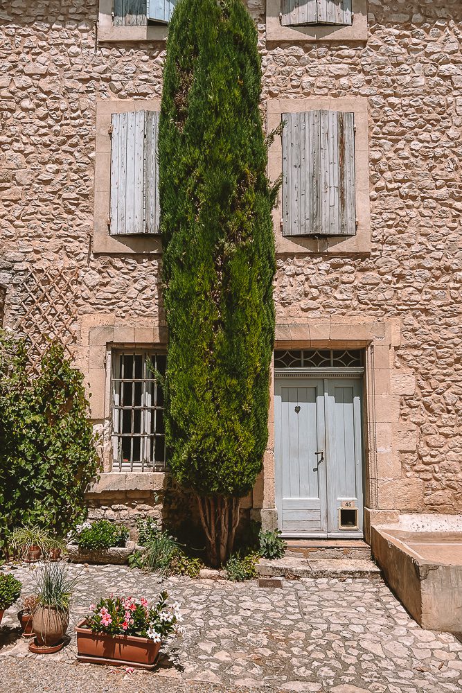 Provence villages, Joucas house details and cypress, by Dancing the Earth
