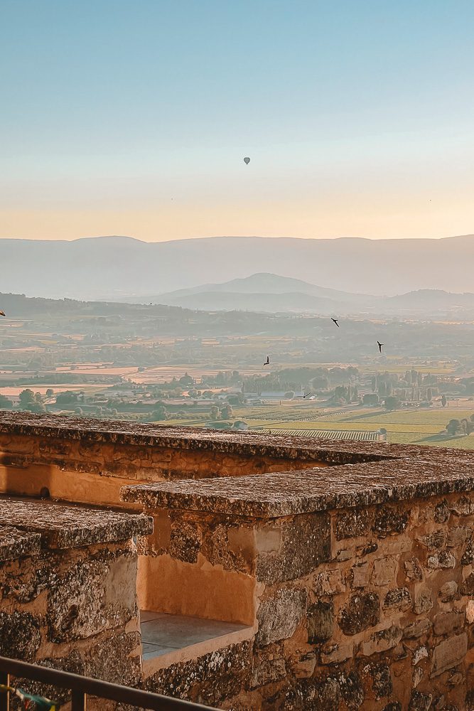 Provence villages, Lacoste balloon sunrise, by Dancing the Earth