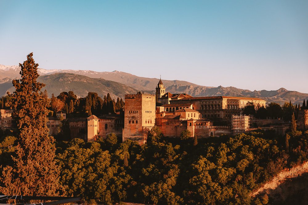 Granada Alhambra from Mirador San Nicolas at golden hour, by Dancing the Earth
