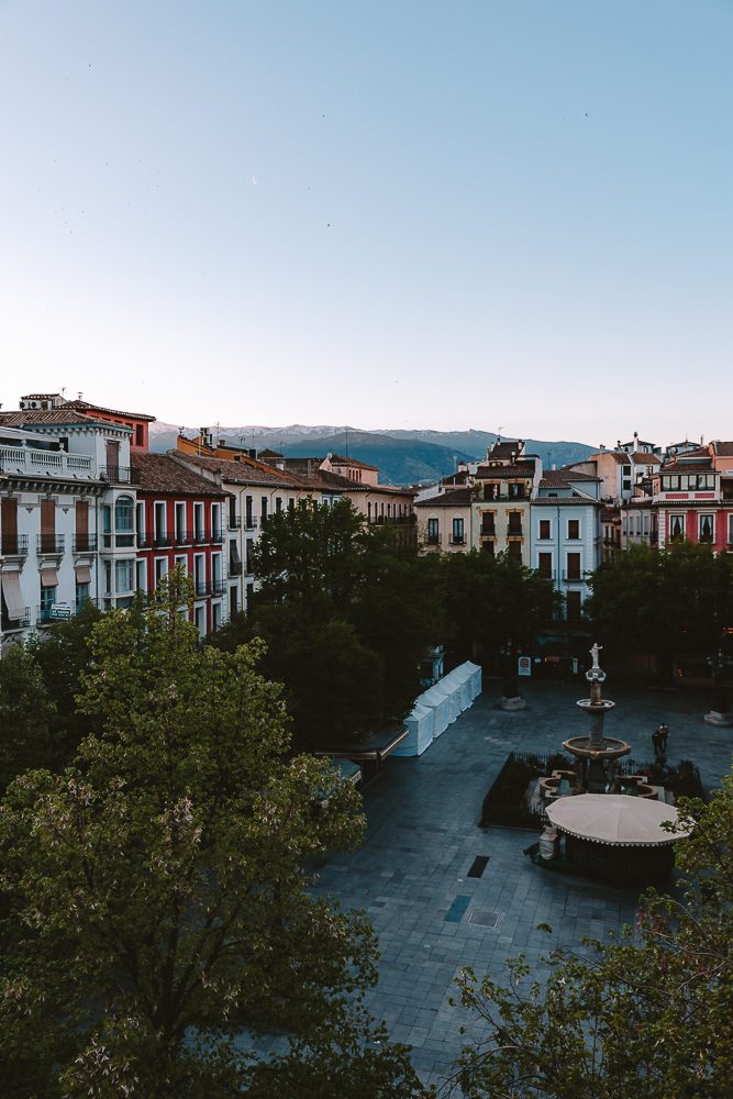 Granada Plaza de Rambla at sunrise, by Dancing the Earth