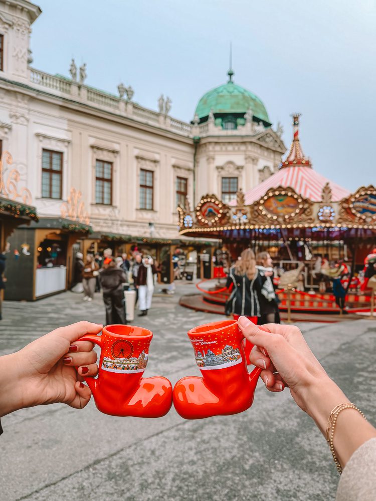 Belvedere Christmas market boot mugs, by Dancing the Earth