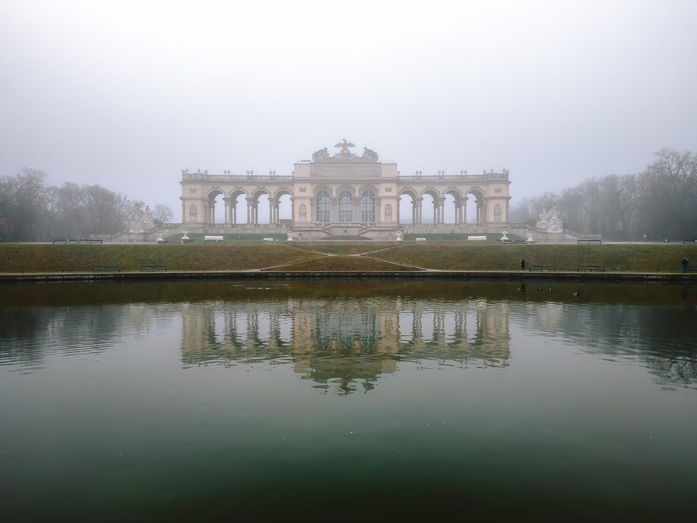 Schonbrunn Gardens, Gloriette reflection pond, by Dancing the Earth