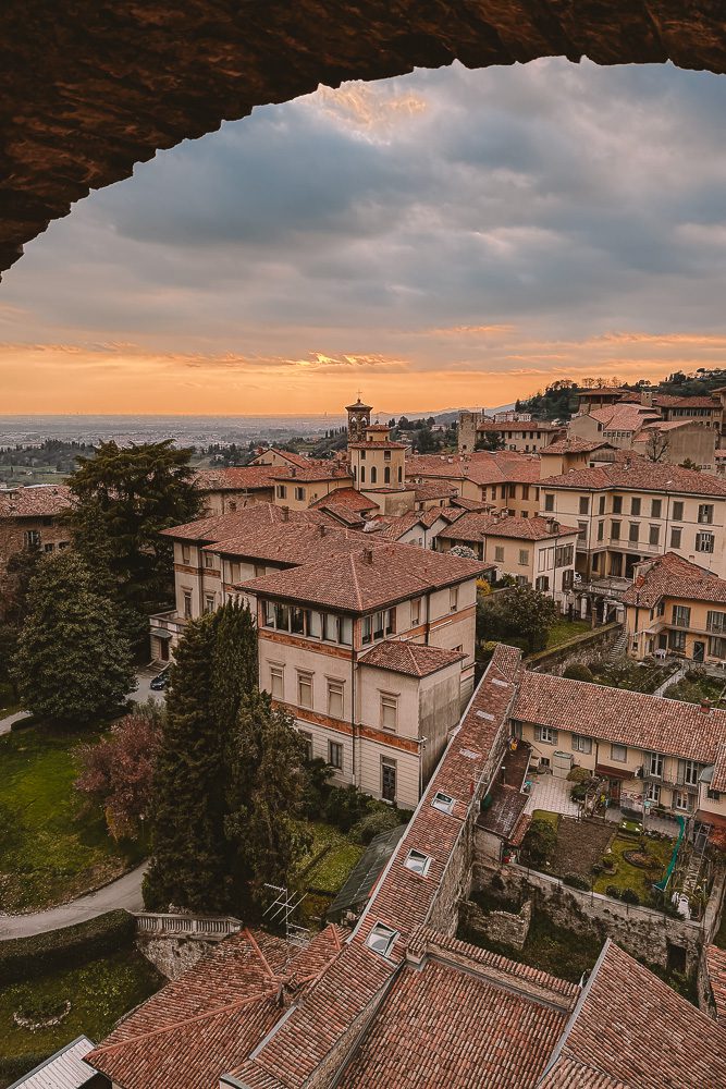 Bergamo, sunset from Campanone, by Dancing the Earth