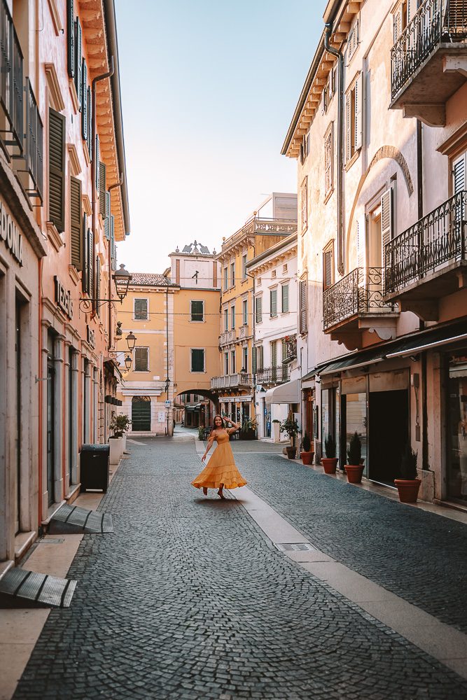 Peschiera del Garda, street at sunrise, by Dancing the Earth